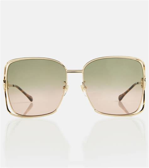 58mm square sunglasses gucci|Gucci oversized square sunglasses.